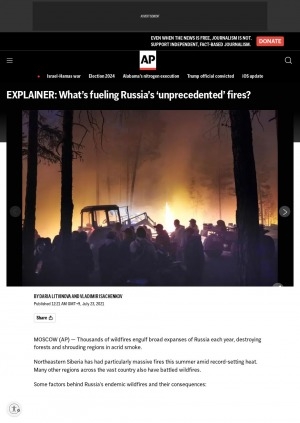 Обложка электронного документа Explainer: What’s fueling Russia’s ‘unprecedented’ fires?