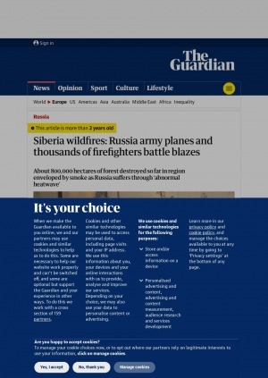 Обложка электронного документа Siberia wildfires: Russia army planes and thousands of firefighters battle blazes