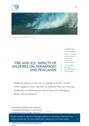 Обложка Электронного документа: Fire and ice: inpacts of wildfires on permafrost and peatlands