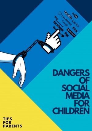 Обложка электронного документа Dangers of social media for children: tips for parents. [buklet