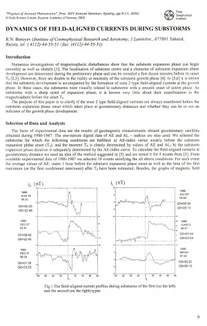 Обложка электронного документа Dynamics of field-aligned currents during substorms