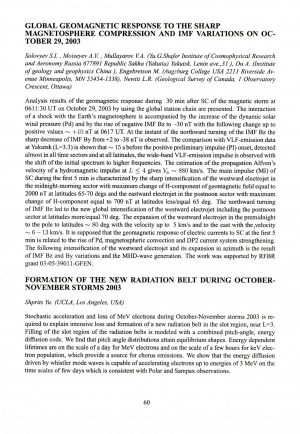 Обложка электронного документа Global geomagnetic response to the sharp magnetosphere compression and imf variations on october 29, 2003