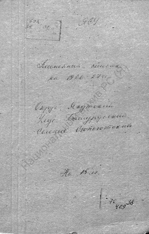 Обложка электронного документа Посемейный список по Сюпсютскому наслегу Батурусского улуса Якутского округа. 1 октября 1927 г. - 1 октября 1928 г.