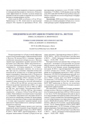 Обложка Электронного документа: Эпидемическая ситуация по туберкулезу в г. Якутске