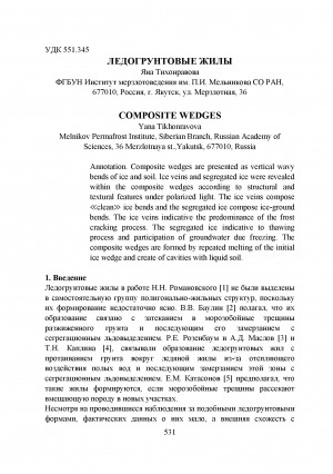 Обложка электронного документа Ледогрунтовые жилы <br>Composite wedges