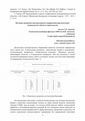 Обложка электронного документа Изучение дисциплин конструкторского направления при подготовке специалистов в области строительства