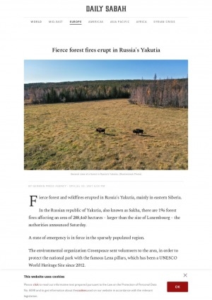 Обложка электронного документа Fierce forest fires erupt in Russia's Yakutia: [about forest fires in Yakutia (2021). Comment of a forestry official Vladimir Ivanov]