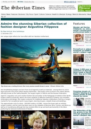 Обложка Электронного документа: Admire the stunning Siberian collection of fashion designer Avgustina Filippova