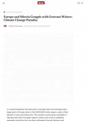 Обложка Электронного документа: Europe and Siberia Grapple with Extreme Winter: Climate Change Paradox