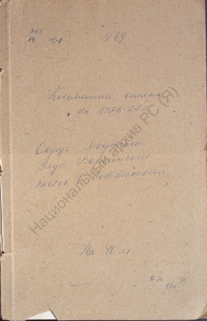 Обложка электронного документа Посемейный список по 1-му Соттунскому наслегу Борогонского улуса Якутского округа. 1 октября 1927 г. - 1 октября 1928 г.