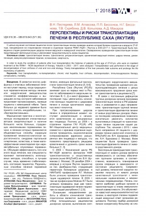 Обложка Электронного документа: Перспективы и риски трансплантации печени в Республике Саха (Якутия)