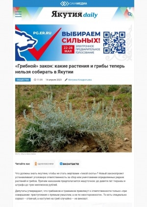 Обложка Электронного документа: "Грибной" закон: какие растения и грибы теперь нельзя собирать в Якутии