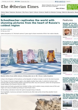 Обложка Электронного документа: Schoolteacher captivates the world with stunning pictures from the heart of Russia’s coldest region