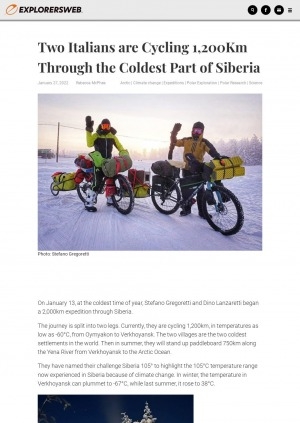 Обложка электронного документа Two italians are cycling 1,200km through the coldest part of Siberia