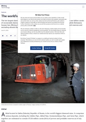 Обложка электронного документа The world’s top 10 biggest diamond mines