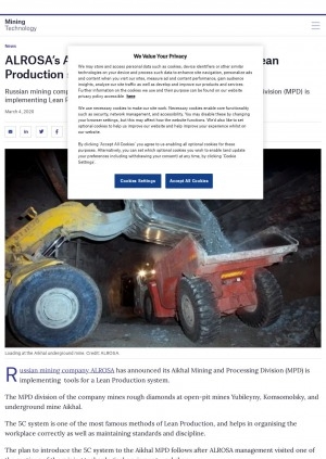 Обложка электронного документа ALROSA’s Aikhal Mining division implements Lean Production system