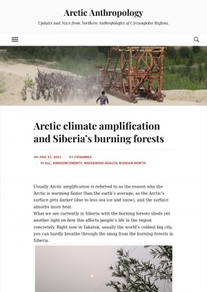 Обложка электронного документа Arctic climate amplification and Siberia’s burning forests