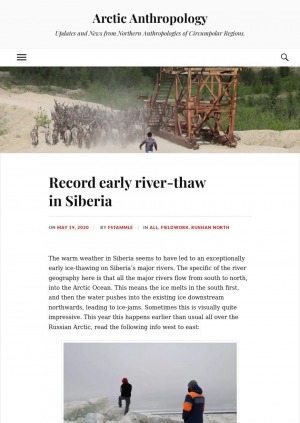 Обложка электронного документа Record early river-thaw in Siberia