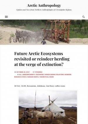 Обложка Электронного документа: Future Arctic Ecosystems revisited or reindeer herding at the verge of extinction?